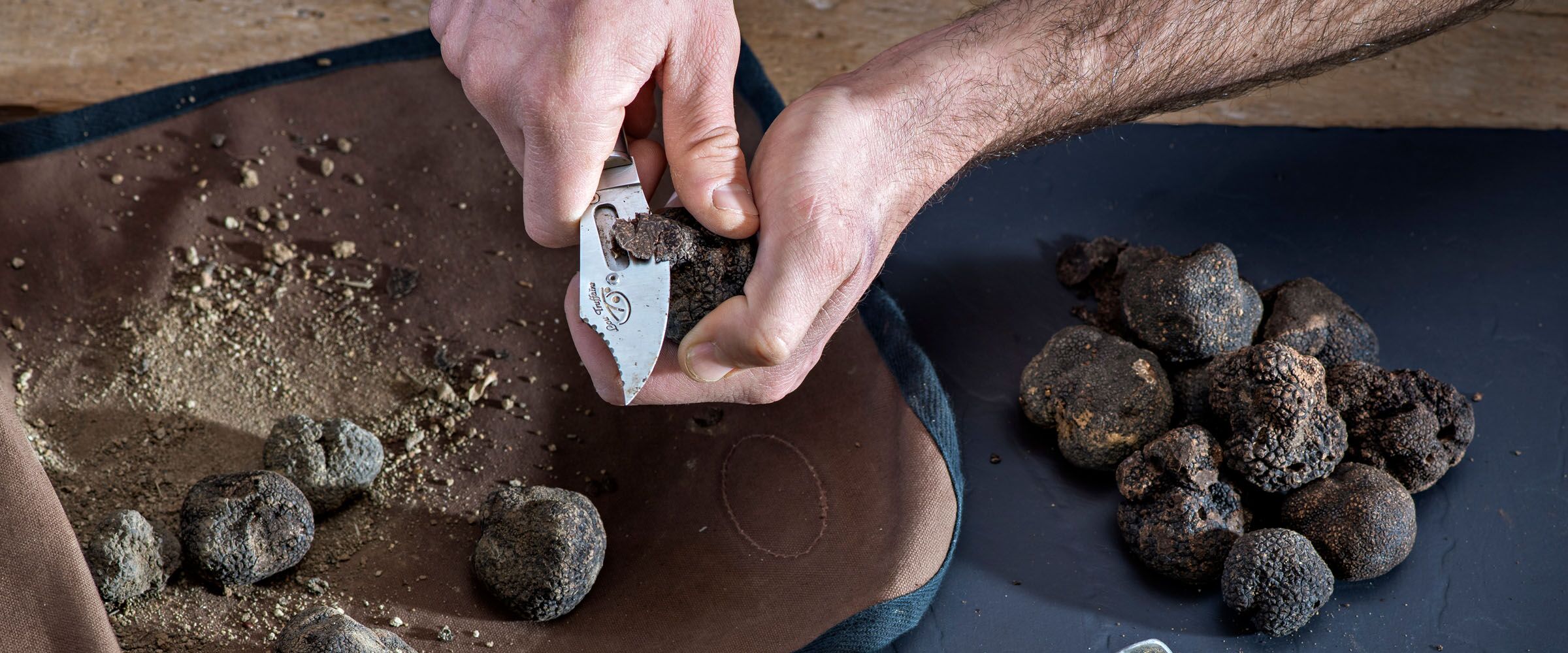 Découpe de truffes au Domaine de Montine - Destination Truffes du 9 au 11 décembre 2022